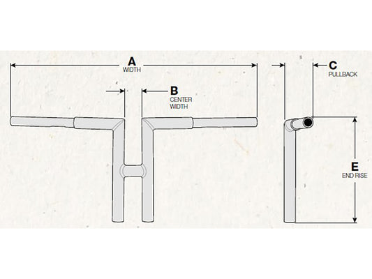12in. x 1-1/4in. Miter T-Bar Handlebar - Chrome.