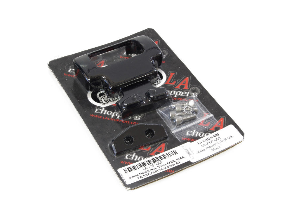 Performance Risers Gauge Mount - Gloss Black. Fits Street Bob, Breakout, Low Rider ST & Standard 2018up.