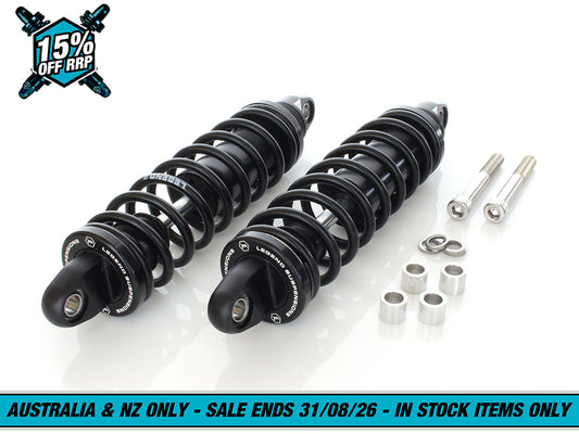 REVO Series, 13in. Rear Shock Absorbers - Black. Fits Dyna 2006-2017.