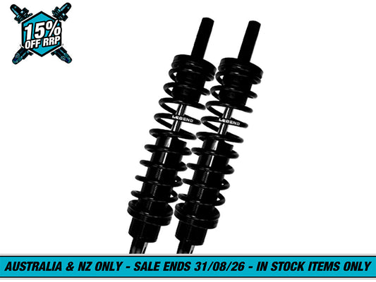 REVO Series, 14in. Rear Shock Absorbers - Black. Fits Dyna 1991-2017.