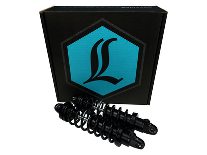 REVO-A Series, 13in. Adjustable Rear Shock Absorbers - Black. Fits Sportster 2004-2021