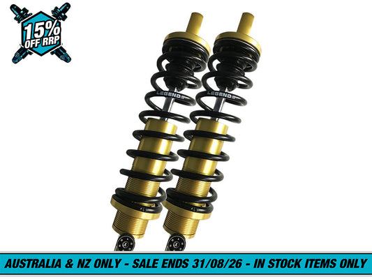 REVO-A Series, 14in. Adjustable Rear Shock Absorbers - Gold. Fits Dyna 1991-2017.