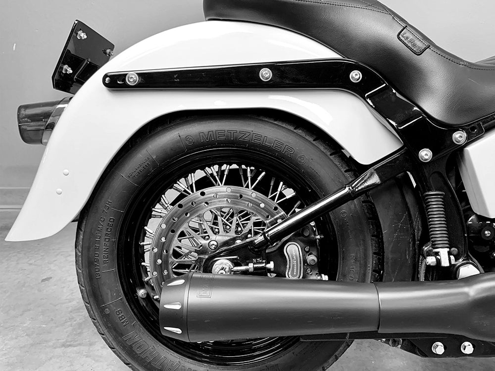 REVO-A Series, Adjustable Heavy Duty Rear Shock Absorbers - Black. Fits Softail 2000-2017.