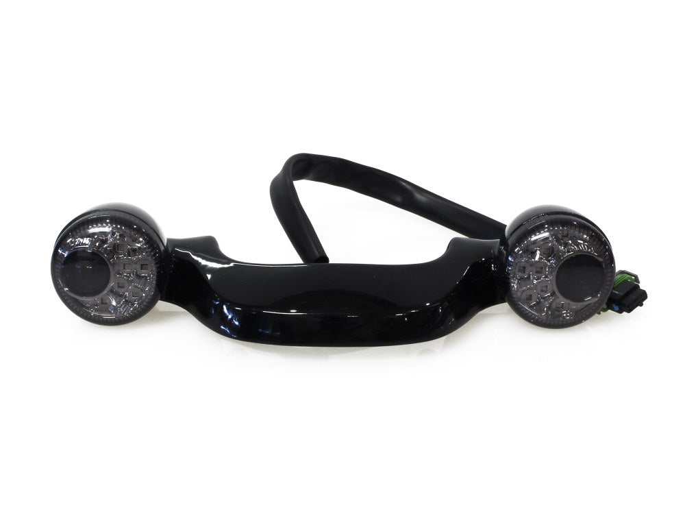 Gloss Black LED Rear Turn Signal Lightbar with Smoke Lenses. Fits Most Touring 2014-2024