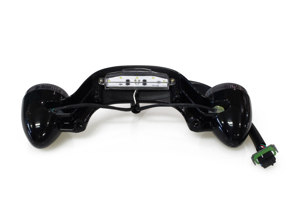 Gloss Black LED Rear Turn Signal Lightbar with Smoke Lenses. Fits Most Touring 2014-2024