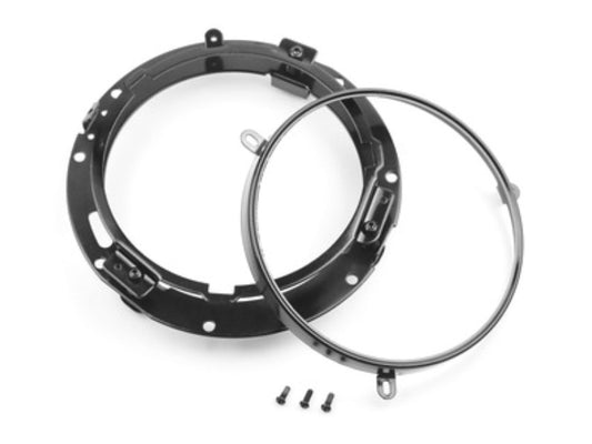 7in. LED HeadLight Insert with Halo - Black. Fts H-D, Indian Chief Classic & Dark Horse Models with 7in. Headlight.