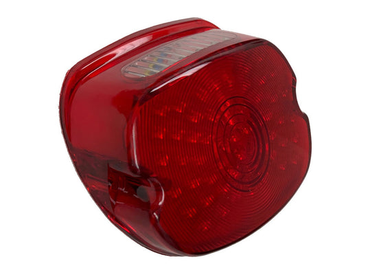 LED Low Profile Taillight with Red Lens & Number Plate Illumination. Fits Most 1999up Models.