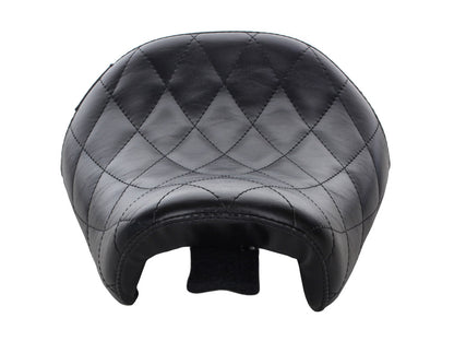 Bare Bones Solo Seat with Diamond Stitch. Fits 883C & 1200C Sportster Custom 2004-2006 & 2010-2021 Models with Factory 4.5 Gallon Fuel Tank.