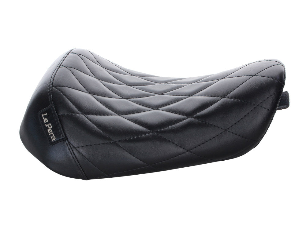 Bare Bones Solo Seat with Diamond Stitch. Fits 883C & 1200C Sportster Custom 2004-2006 & 2010-2021 Models with Factory 4.5 Gallon Fuel Tank.
