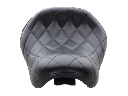 Bare Bones Solo Seat with Diamond Stitch. Fits Sportster 2004-2006 & Sportster 2010-2021 Models with with 3.3 Gallon Fuel Tank.