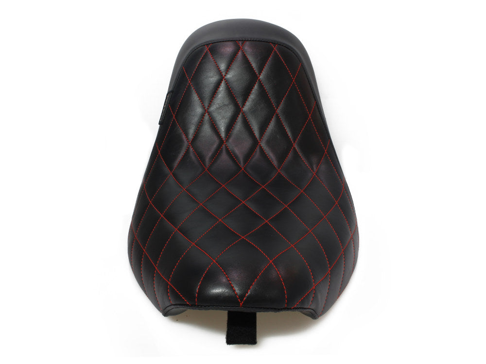 Bare Bones Solo Seat with Red Diamond Stitch. Fits Softail 2006-2017 with 200 OEM Rear Tyre.