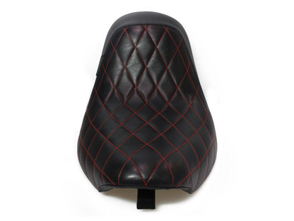 Bare Bones Solo Seat with Red Diamond Stitch. Fits Softail 2006-2017 with 200 OEM Rear Tyre.