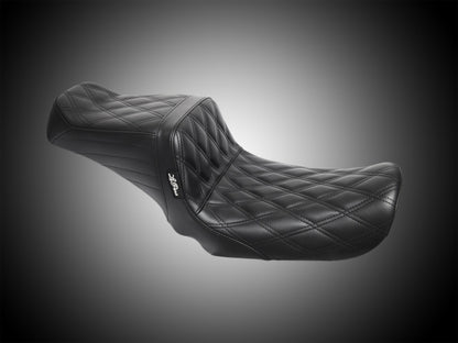 TailWhip Dual Seat - Black Double Diamond Stitch. Fits Dyna 2006-2017.