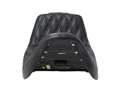 TailWhip Dual Seat with Black Double Diamond Stitch. Fits Most Touring 2008-2024