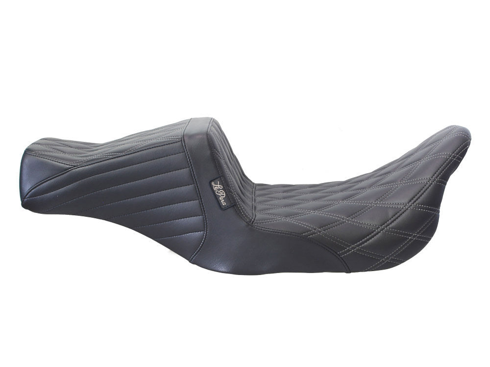 TailWhip Dual Seat with Gun Metal Grey Double Diamond Stitch. Fits Most Touring 2008-2024