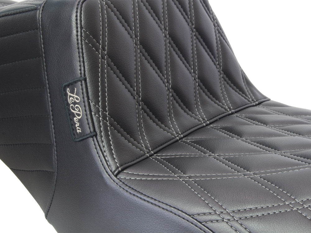 TailWhip Dual Seat with Gun Metal Grey Double Diamond Stitch. Fits Most Touring 2008-2024