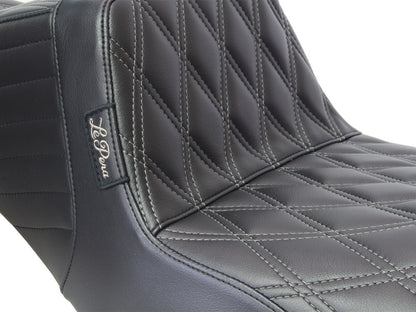 TailWhip Dual Seat with Gun Metal Grey Double Diamond Stitch. Fits Most Touring 2008-2024