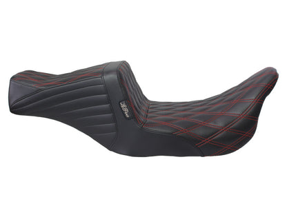 TailWhip Dual Seat with Red Double Diamond Stitch. Fits Most Touring 2008-2024