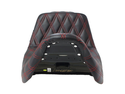 TailWhip Dual Seat with Red Double Diamond Stitch. Fits Most Touring 2008-2024