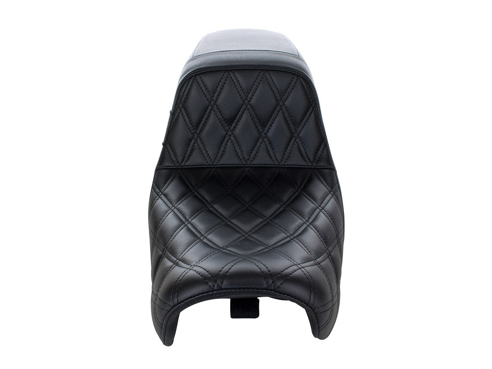 Kickflip Dual Seat with Black Double Diamond Stitch. Fits Dyna 2006-2017.