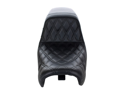 Kickflip Dual Seat with Black Double Diamond Stitch. Fits Dyna 2006-2017.