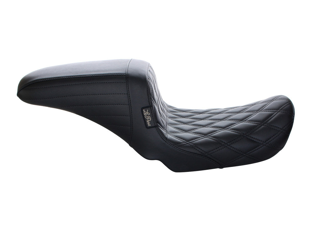 Kickflip Dual Seat with Black Double Diamond Stitch. Fits Dyna 2006-2017.