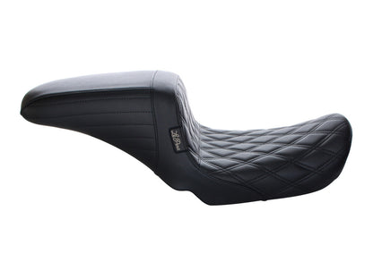 Kickflip Dual Seat with Black Double Diamond Stitch. Fits Dyna 2006-2017.