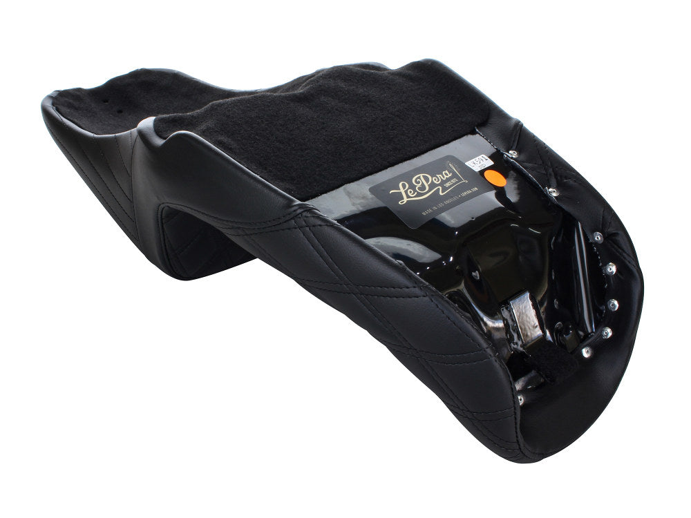 Kickflip Dual Seat with Black Double Diamond Stitch. Fits Dyna 2006-2017.