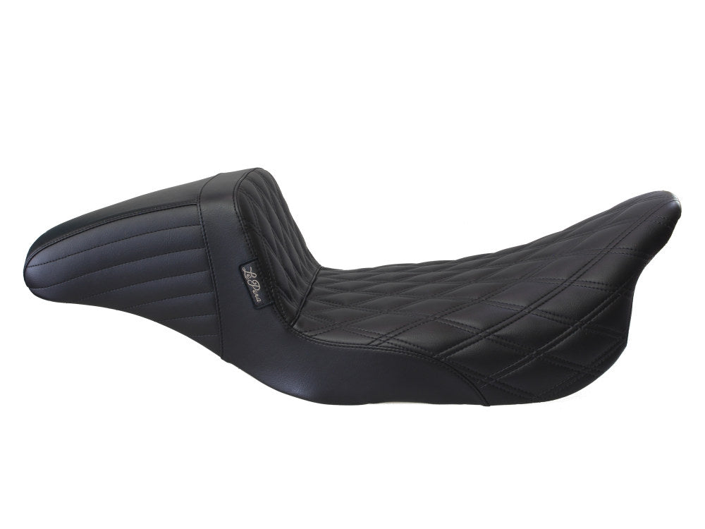Kickflip Daddy Long Legs Dual Seat with Black Double Diamond Stitch - Extended Reach. Fits Most Touring 2008-2024