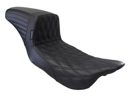 Kickflip Daddy Long Legs Dual Seat with Black Double Diamond Stitch - Extended Reach. Fits Most Touring 2008-2024