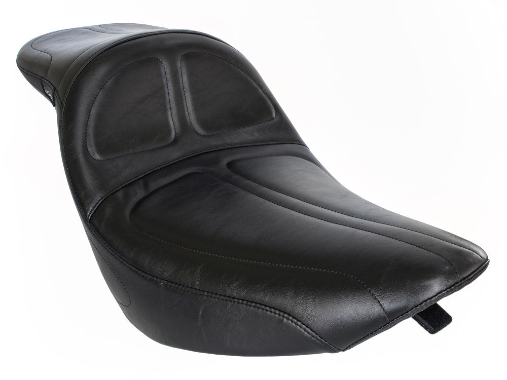 Maverick Daddy Long Legs Dual Seat - Extended Reach. Fits Softail 2006-2017 with OEM 200 Rear Tyre.