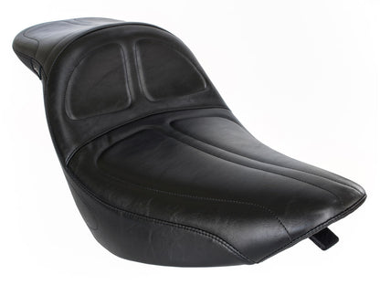 Maverick Daddy Long Legs Dual Seat - Extended Reach. Fits Softail 2006-2017 with OEM 200 Rear Tyre.