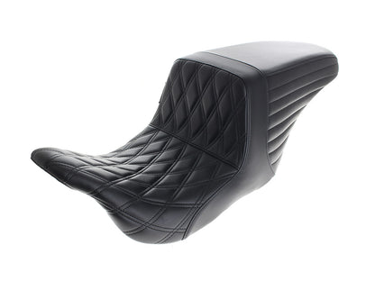 Kickflip Dual Seat Up Front Reduced Reach with Black Double Diamond Stitch. Fits Most Touring 2008-2024