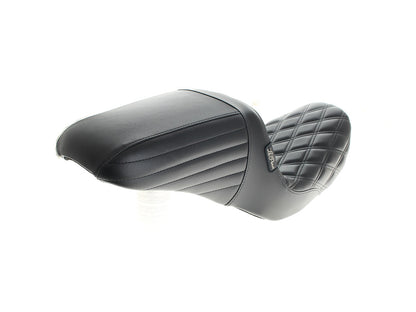 Kickflip Dual Seat with Black Double Diamond Stitch. Fits Dyna 1996-2003