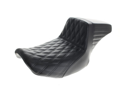 Kickflip Daddy Long Legs Dual Seat with Black Double Diamond Stitch - Extended Reach. Fits CVO Touring 2023up, Street Glide & Road Glide 2024up, Touring 2025up