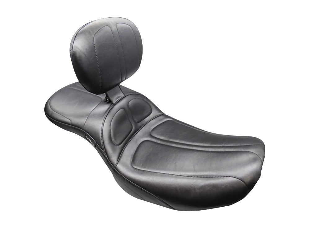 Maverick Daddy Long Legs Dual Seat with Backrest - Extended Reach. Fits CVO Touring 2023up, Street Glide & Road Glide 2024up, Touring 2025up