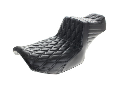 TailWhip Up Front Reduced Reach Dual Seat with Black Double Diamond Stitch. Fits CVO Touring 2023up, Street Glide & Road Glide 2024up, Touring 2025up