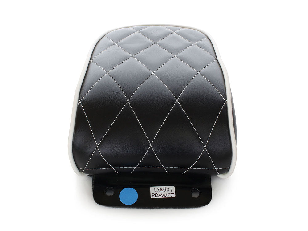 Bare Bones Pillion Pad with White Stitching & White Piping. Fits Softail 2008-2017 with 150 OEM Rear Tyre.