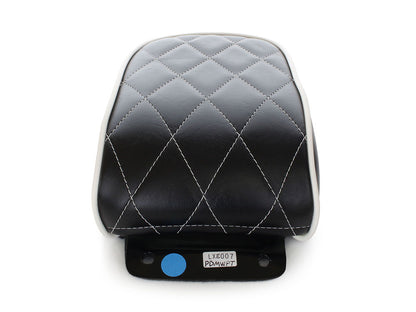 Bare Bones Pillion Pad with White Stitching & White Piping. Fits Softail 2008-2017 with 150 OEM Rear Tyre.