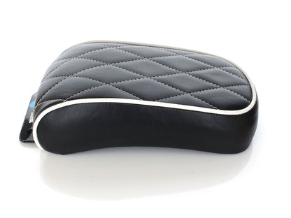 Bare Bones Pillion Pad with White Stitching & White Piping. Fits Softail 2008-2017 with 150 OEM Rear Tyre.