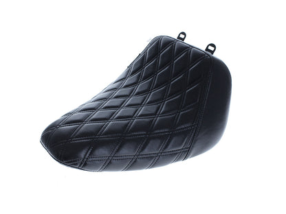 Bare Bones Solo Seat with Black Double Diamond Stitch. Fits Fatboy 2018up & Breakout 2023up