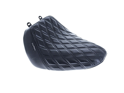 Bare Bones Solo Seat with Black Double Diamond Stitch. Fits Fatboy 2018up & Breakout 2023up