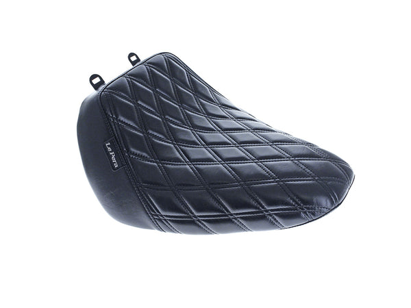 Bare Bones Solo Seat with Black Double Diamond Stitch. Fits Fatboy 2018up & Breakout 2023up