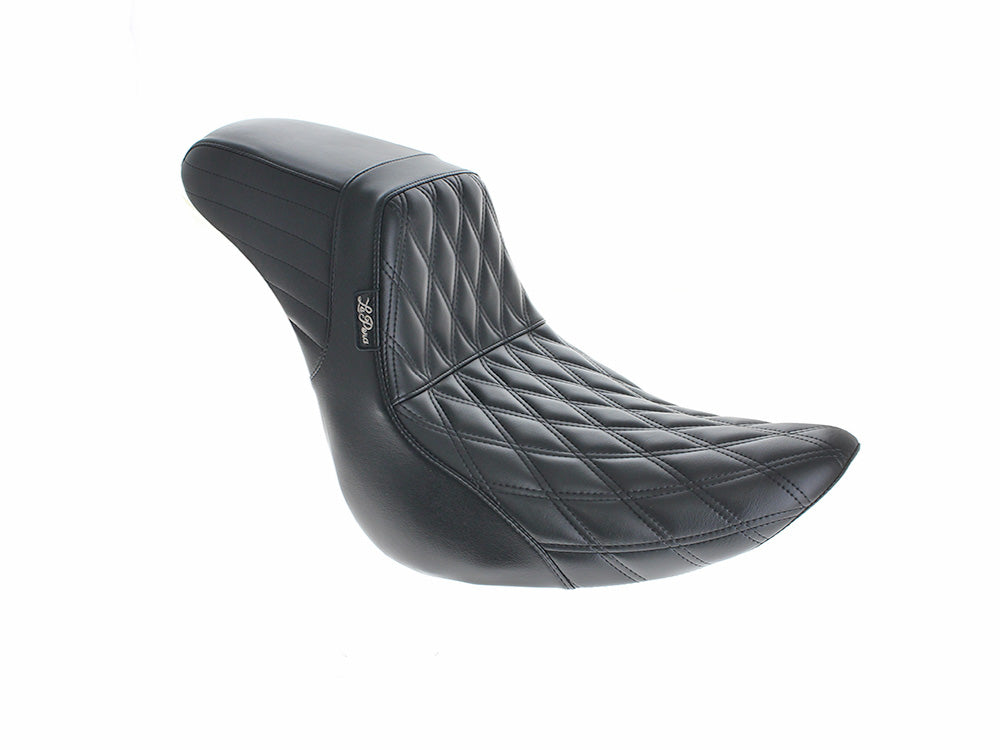 KickFlip Dual Seat with Black Double Diamond Stitch. Fits Fatboy 2018up & Breakout 2023up