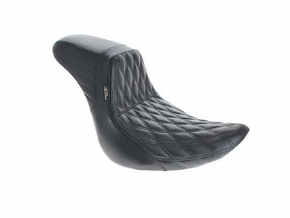 KickFlip Dual Seat with Black Double Diamond Stitch. Fits Fatboy 2018up & Breakout 2023up