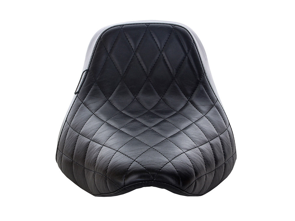 Bare Bones Solo Seat with Black Diamond Stitch. Fits Sport Glide & Low Rider 2018up & Low Rider S 2020up.