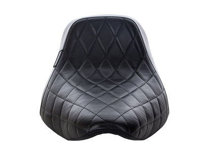 Bare Bones Solo Seat with Black Diamond Stitch. Fits Sport Glide & Low Rider 2018up & Low Rider S 2020up.