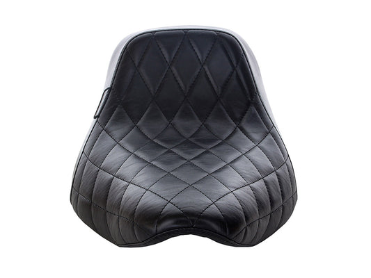 Bare Bones Solo Seat with Black Diamond Stitch. Fits Sport Glide & Low Rider 2018up & Low Rider S 2020up.