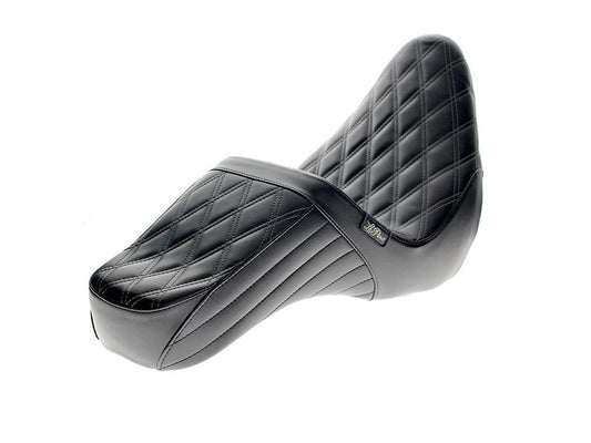 TailWhip Dual Seat with Gun Metal Grey Diamond Stitch. Fits Sport Glide & Low Rider 2018up & Low Rider S 2020up.