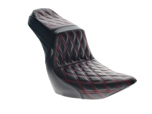TailWhip Dual Seat with Red Diamond Stitch. Fits Sport Glide & Low Rider 2018up & Low Rider S 2020up.